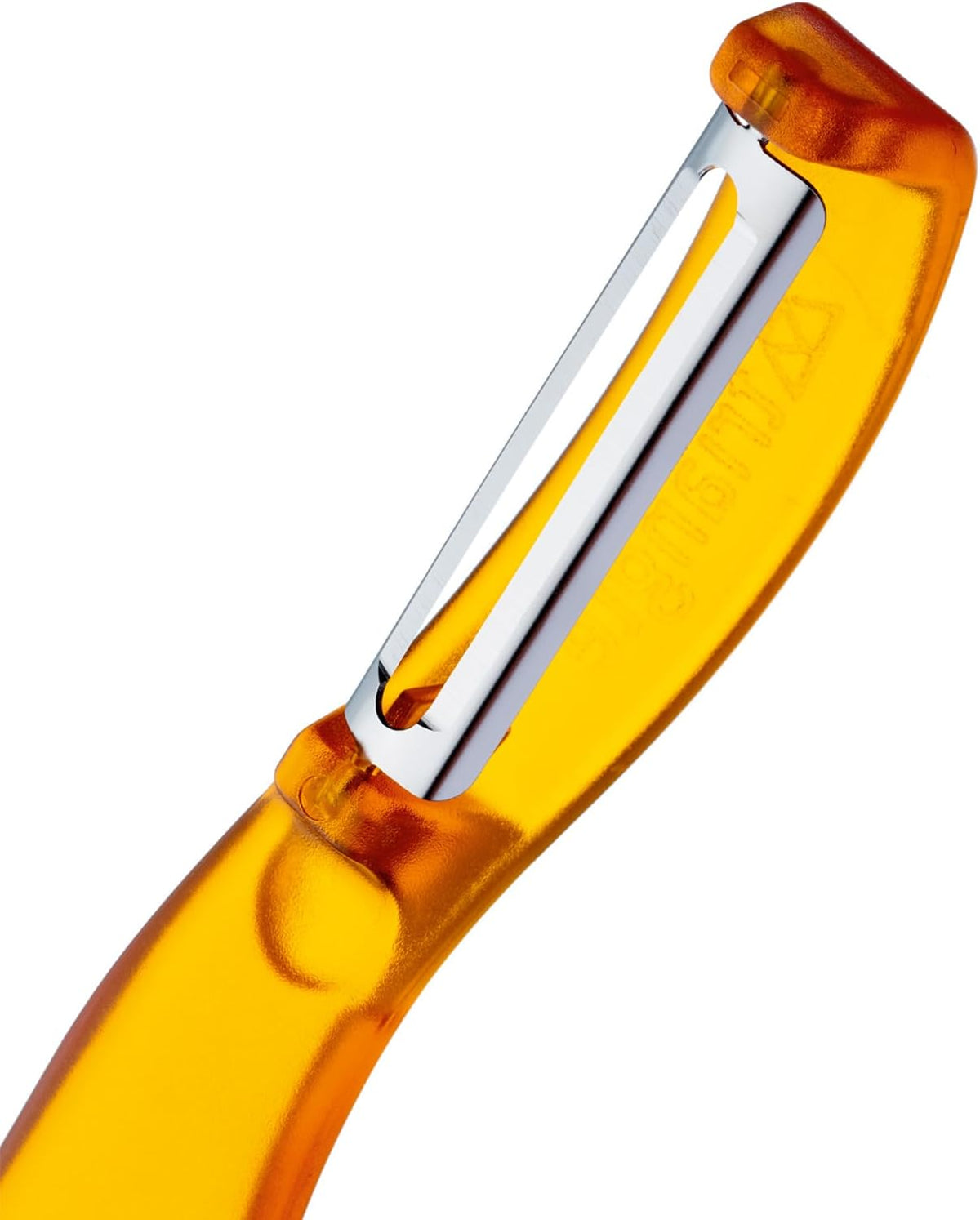 triangle Swivel Peeler, Orange - Stainless Steel Straight Twin Blade