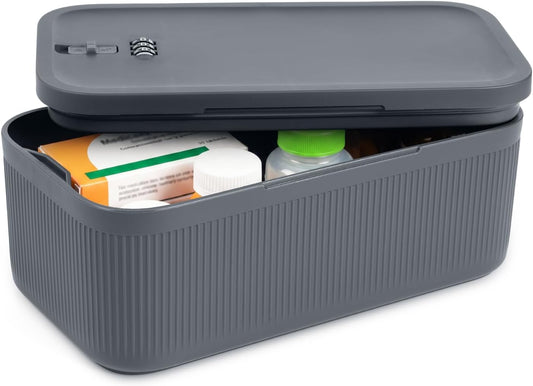 Medication Lock Box with Combination Lock, Keyless Small Box for Fridge Pills Phone Medicine - Home Office Travel Dorm