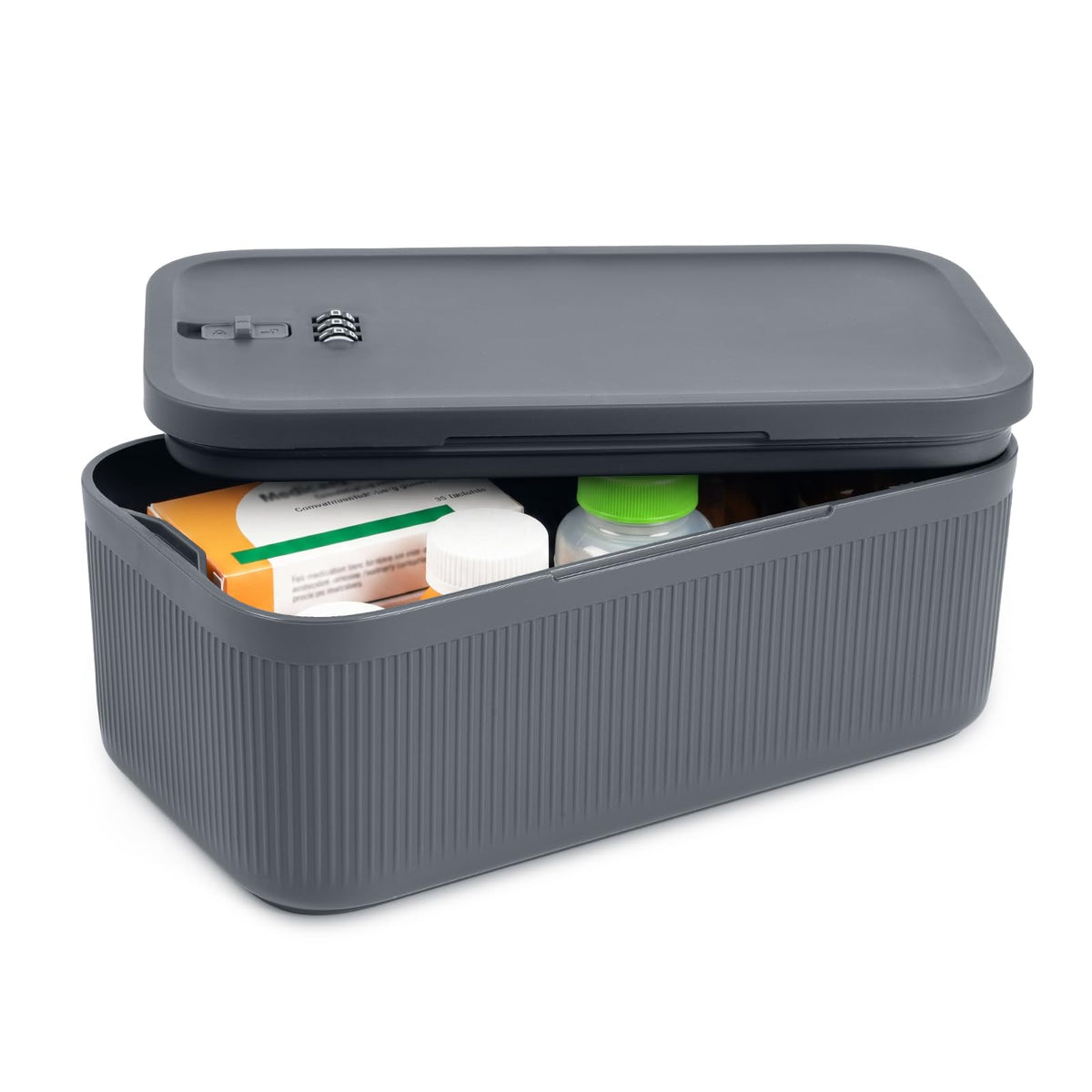 Medication Lock Box with Combination Lock, Keyless Small Box for Fridge Pills Phone Medicine - Home Office Travel Dorm