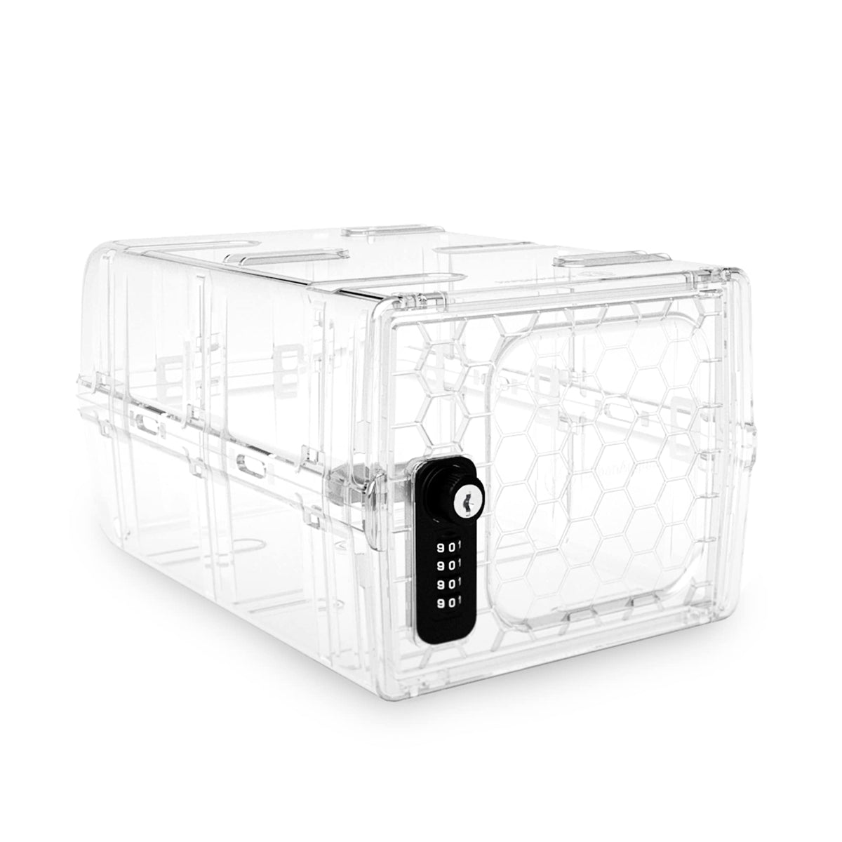 Urban August Combination Lock Box For Food & Medicine - Dual Combination & Keyed, Made of Industrial-Grade Plastic, One Size (Clear)