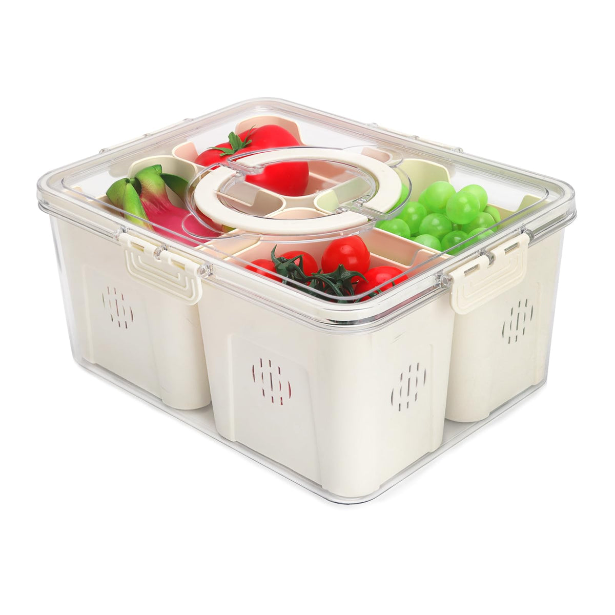 2 Pcs Salad Bar Containers for Fridge with Lid, Fruit Storage Veggie Tray