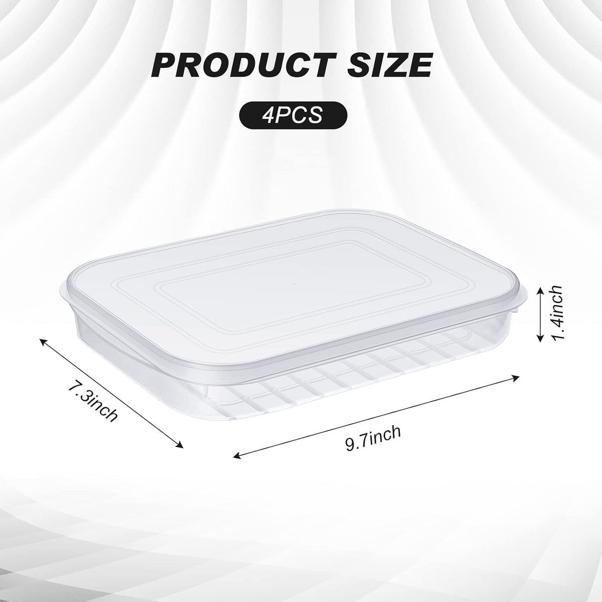 Suclain 4 Pcs Bacon Keeper Deli Meat Container with Lids for Refrigerator