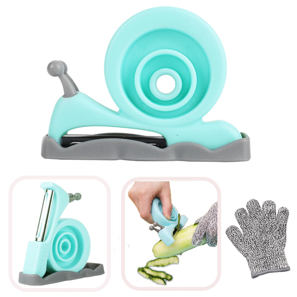 Kibbidea Vegetable Peeler, Kids Potato Fruit Peeler for Kitchen (Blue)