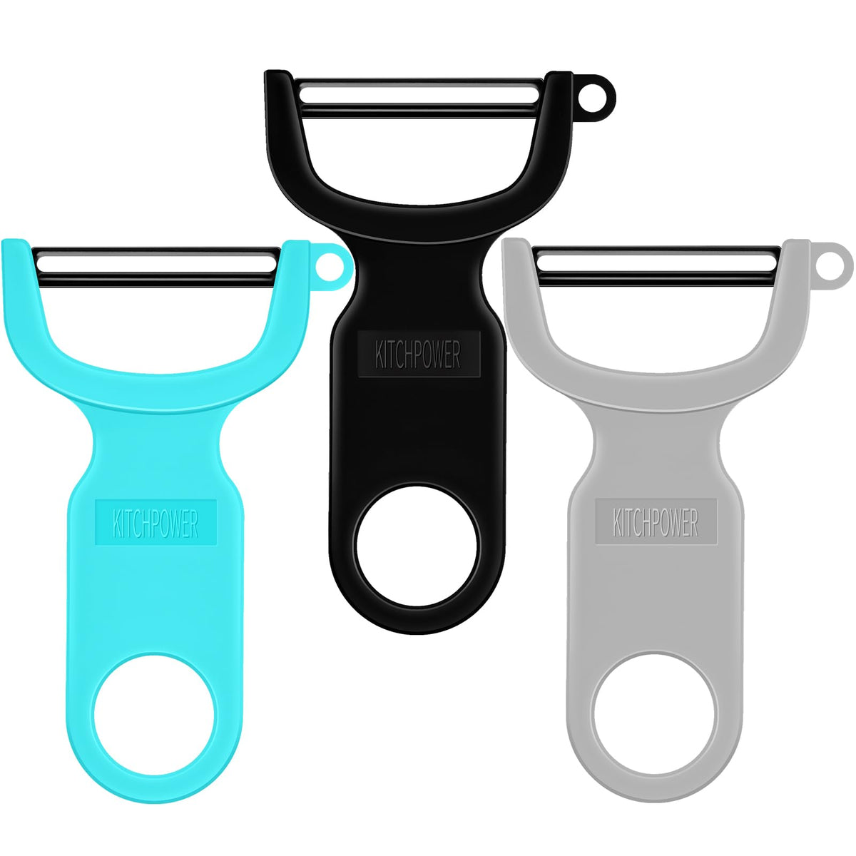 Original Vegetable Peeler, Potato Peelers for kitchen Carbon Steel Blade 3-Pack Green/Orange/Black