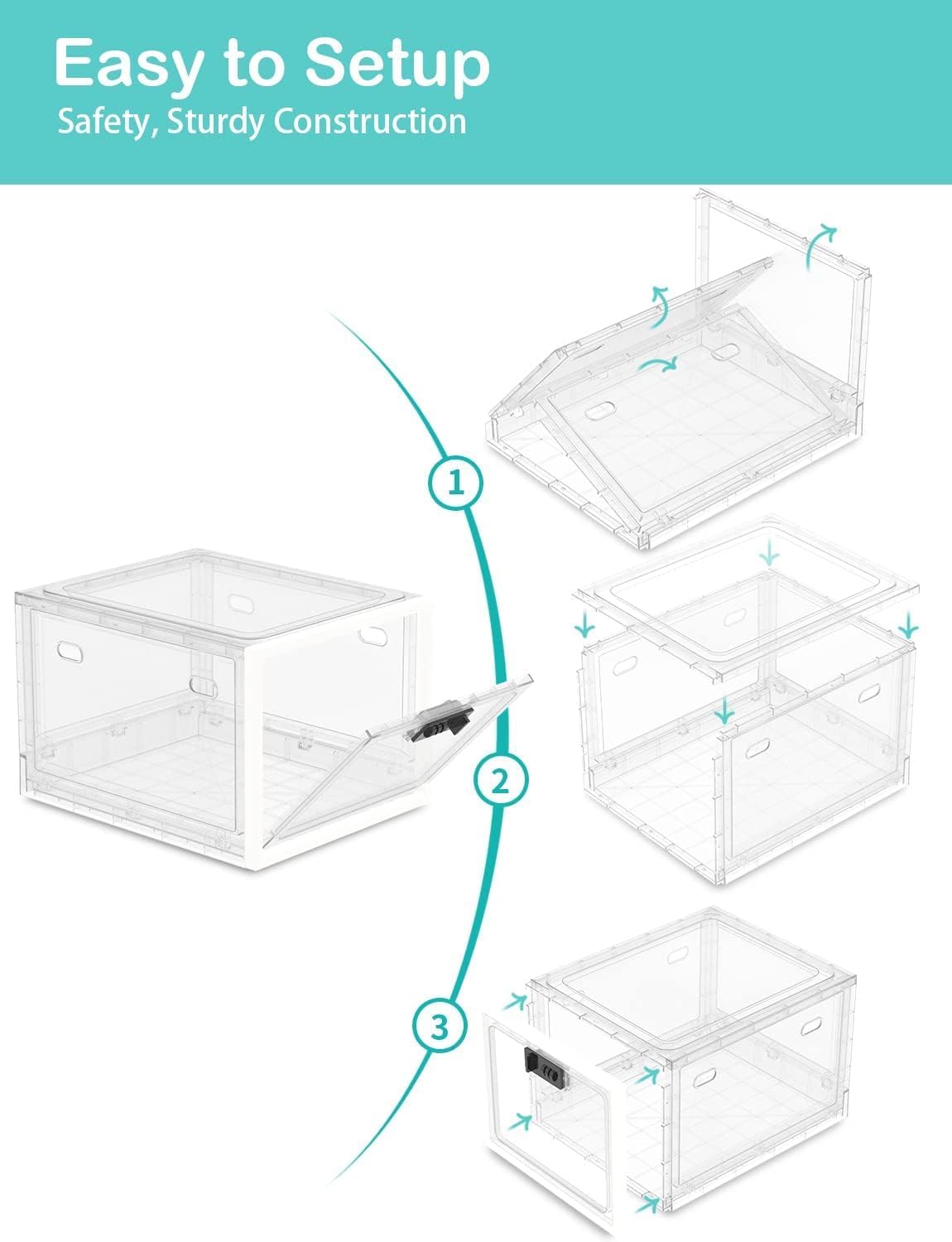 Medicine Lock Box for Safe Medication, 10L Lockable Storage Box for Fridge/Snacks Food, Phone Lock Boxes with Combination Code for Home/Dorms/Office Storage (1, Translucent White)