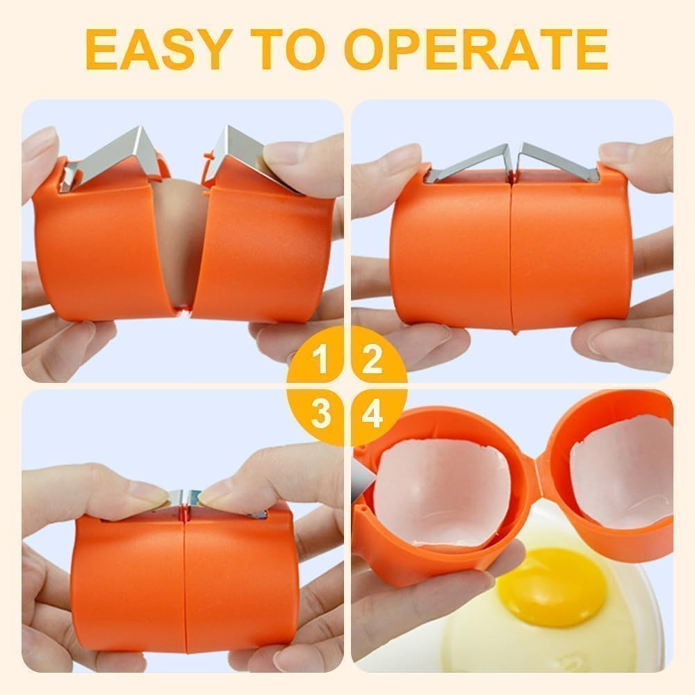 Egg Topper Cutter Tool Egg Cracker Tool Egg Shell Opener Hard Boiled Egg Peeler Egg Shell Opener for Hard Boiled Eggs Egg Cracker Tool For Eggs Kitchen Gadgets (3, pink yellow, orange)