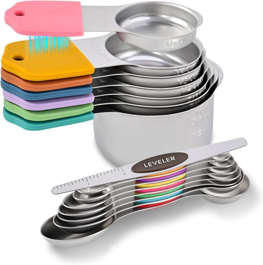 EDELIN Magnetic Measuring Cups & Spoons Set, Multicolour, 15 Sets