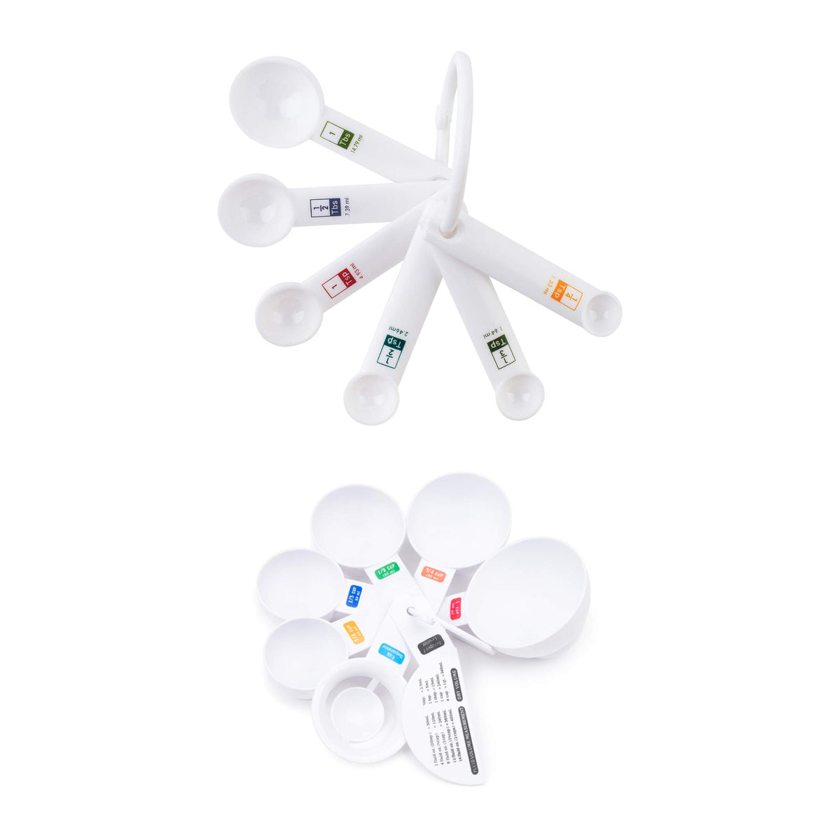 Fox Run 6-Piece Plastic Measuring Spoon Set White, 1.6 x 9 x 3 inches