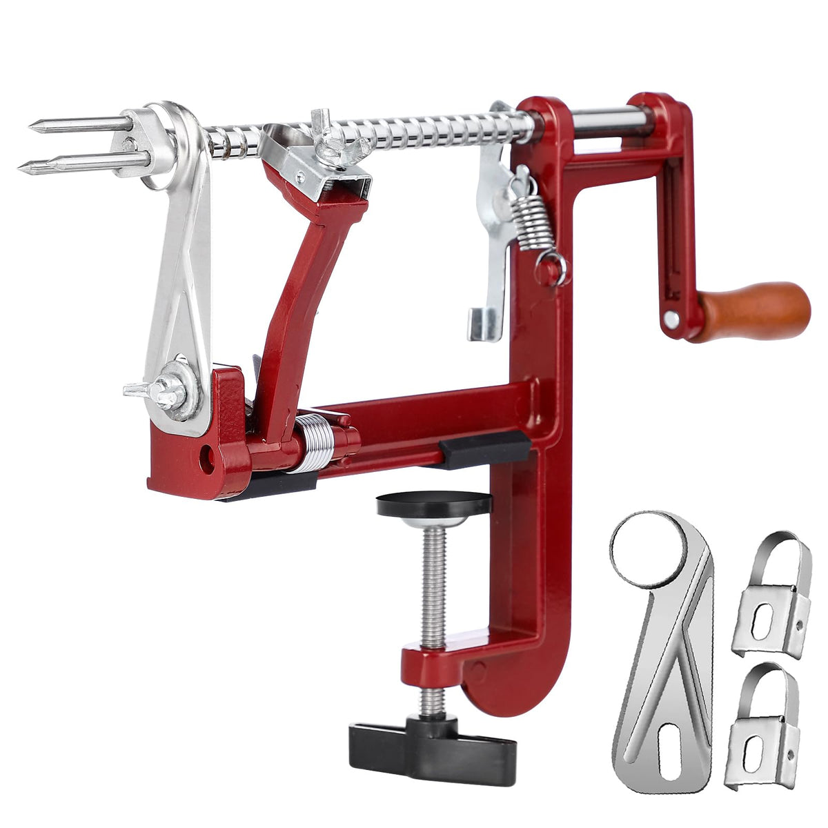 Apple Peeler Corer, Long lasting Chrome Cast Magnesium Alloy Apple Peeler Slicer Corer with Stainless Steel Blades and Powerful Suction Base for Apples and Potato(Blue)