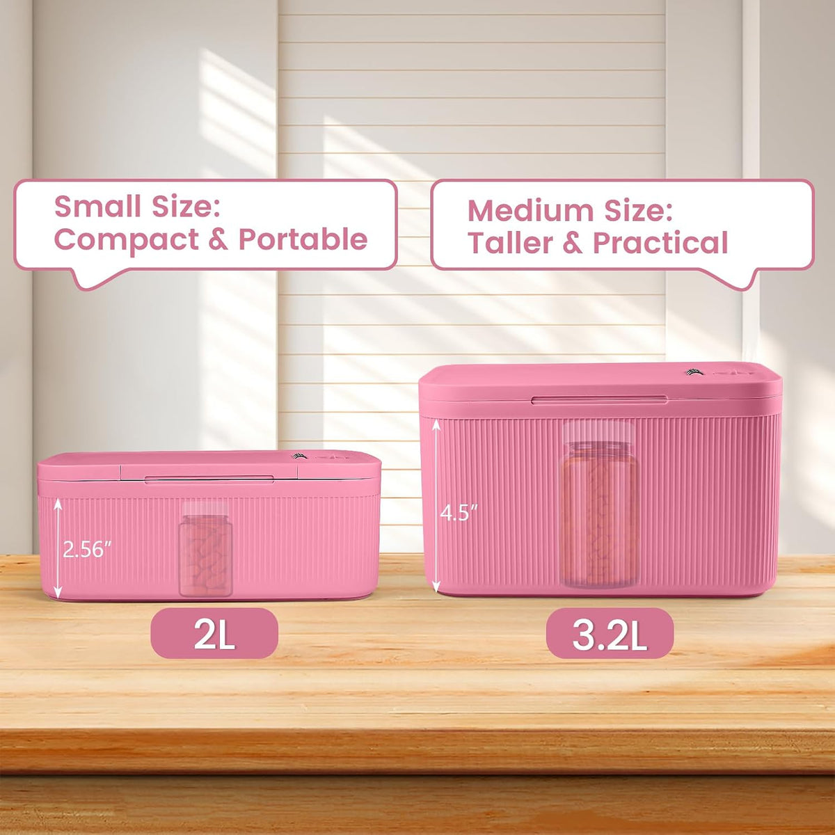 Small Lock Box,Lockable Storage Box with Combination Code for Medication Safe, Medicine Lock Box for Pills/First Aid Kits/Food/Snack Phone Jail,Locked Container for Home/Fridge/Office (Pink)