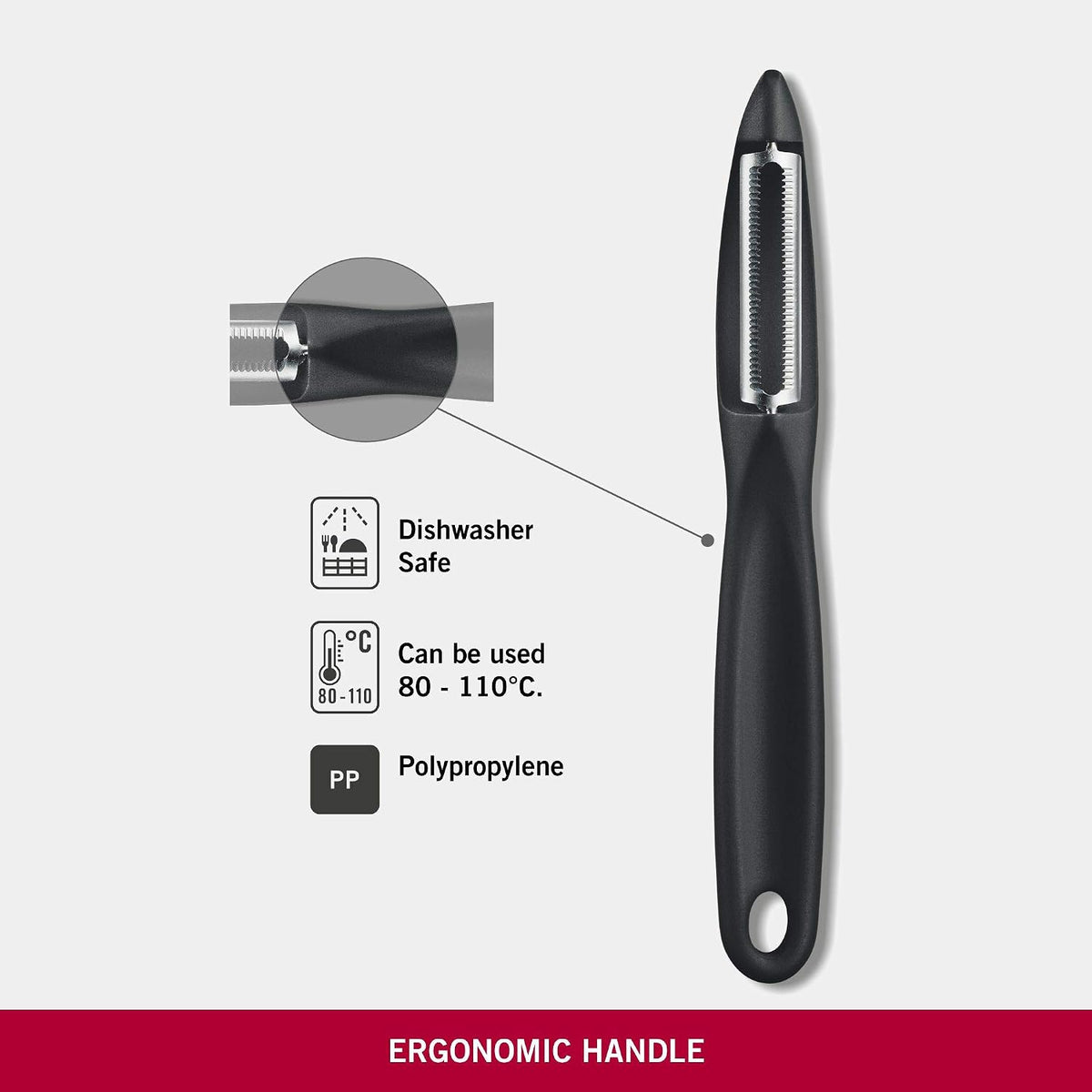 Victorinox Swiss Army Black Lightweight Serrated Stainless Steel Peeler, 1 Cup (7.6075)