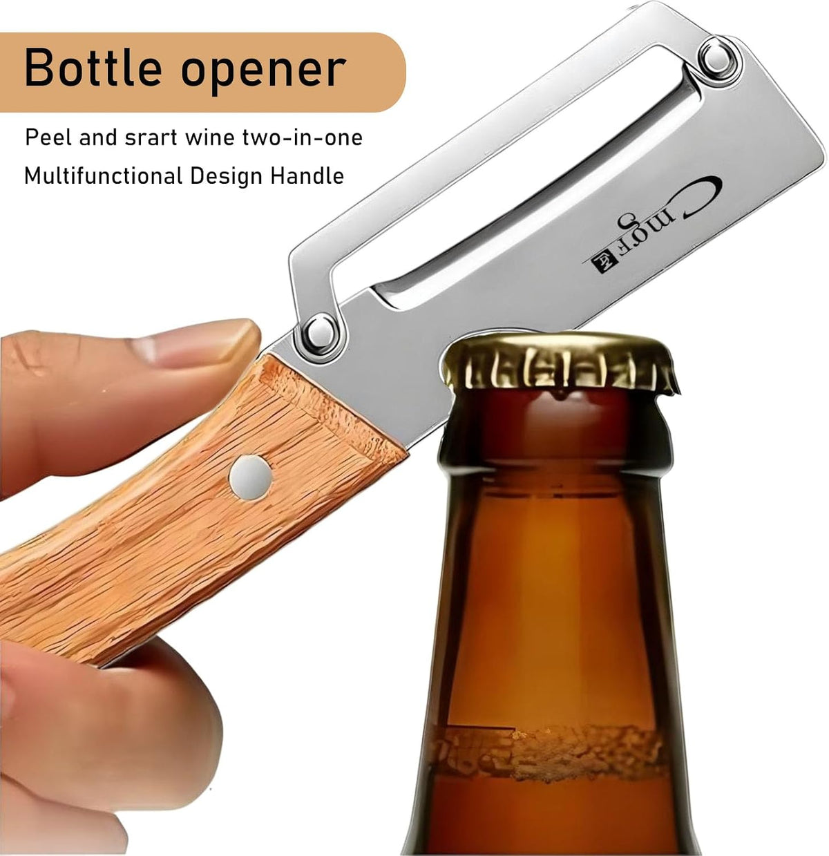 Left-Handed Vegetable Peeler Wooden Stainless Blade for Fruit Potato