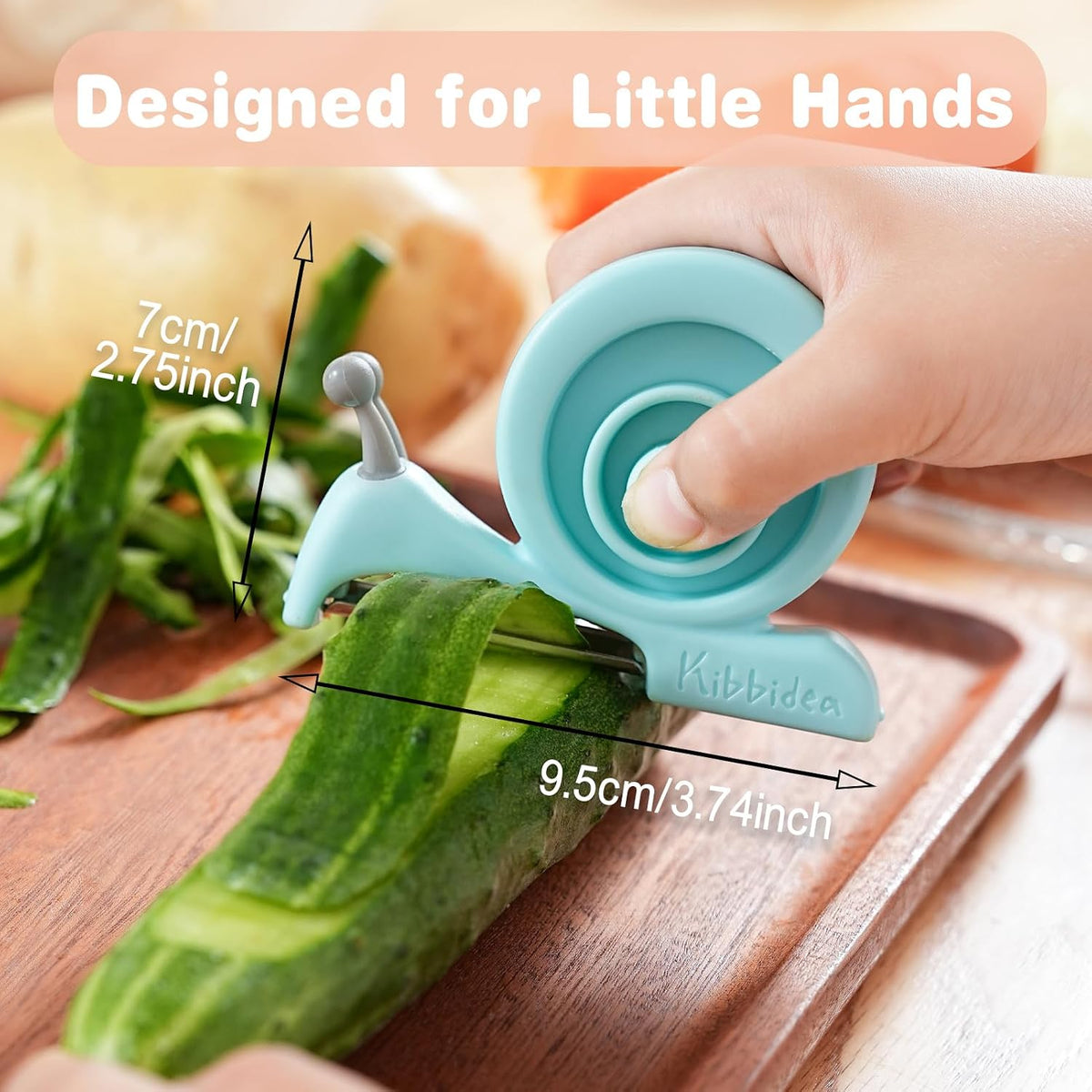 Kibbidea Vegetable Peeler, Kids Potato Fruit Peeler for Kitchen (Blue)