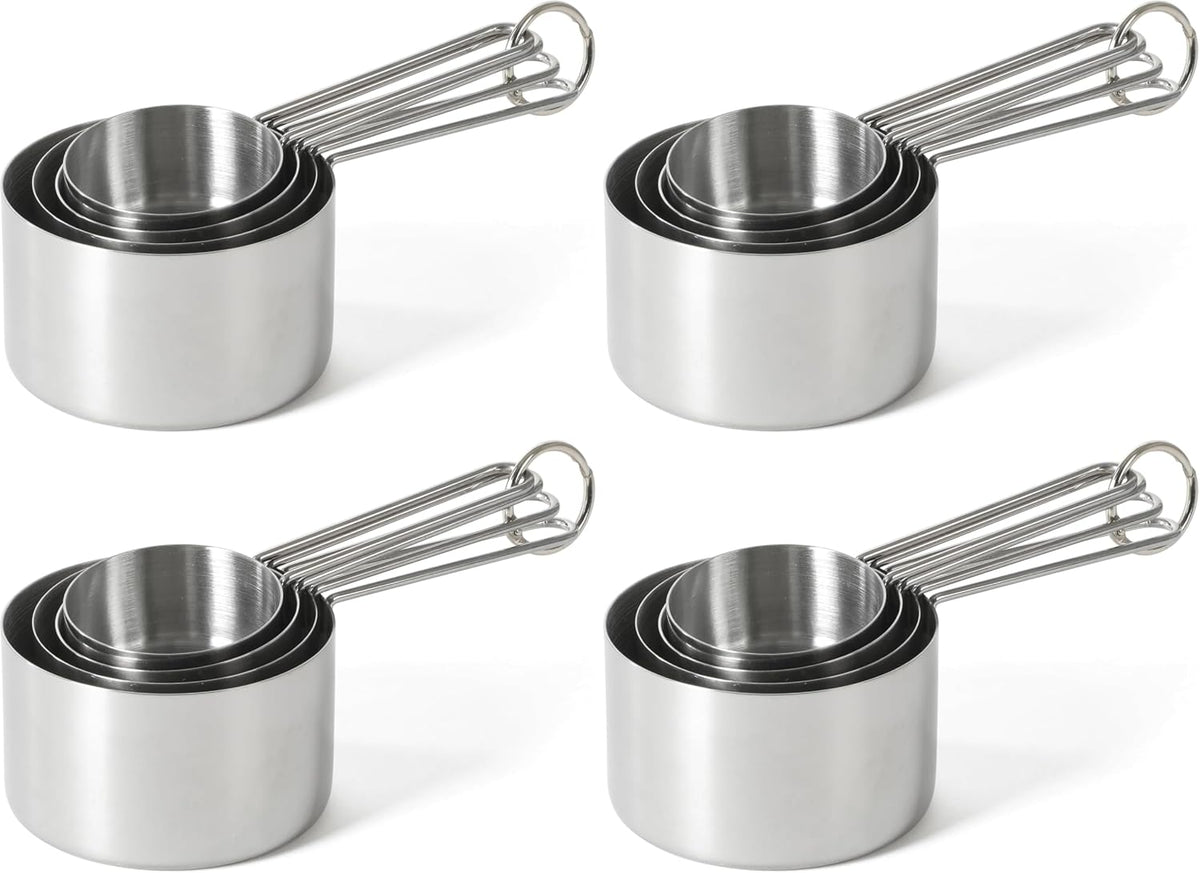Martha Stewart Richburn 4-Piece Gold Stainless Steel Measuring Cup Set – Durable and Stylish Kitchen Measuring Tools for Baking and Cooking