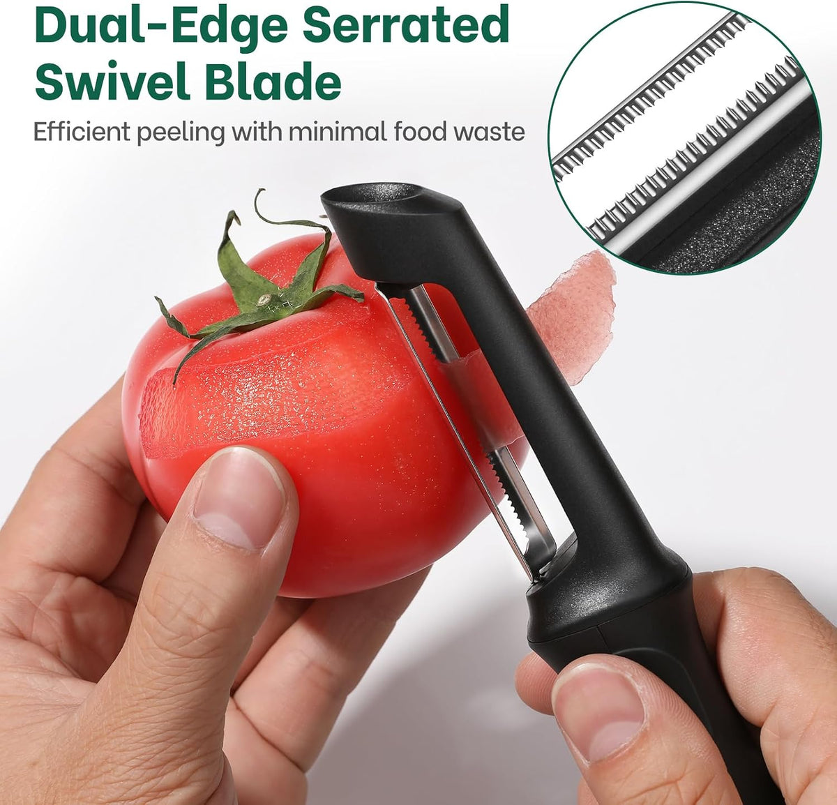 Beneno Stainless Steel Serrated Swivel Tomato Peeler