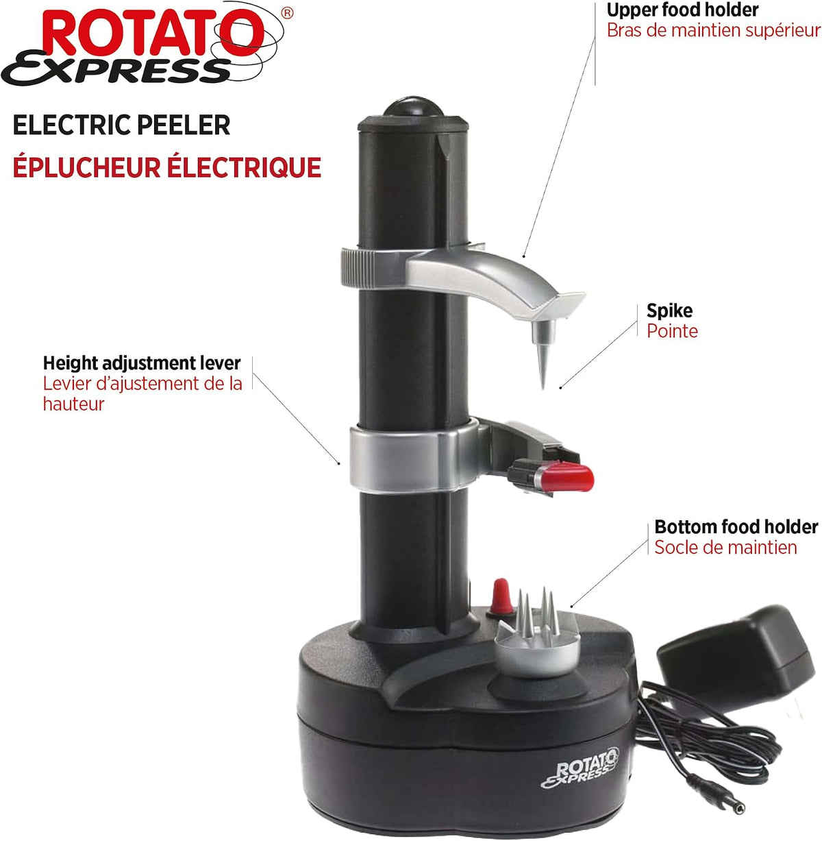 Starfrit Rotato Express Electric Peeler for Potatoes, Fruits & Vegetables