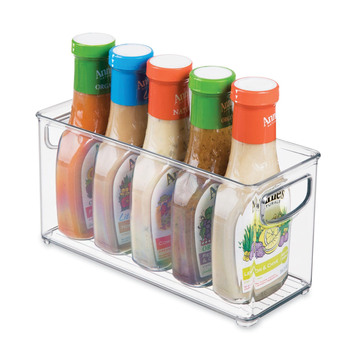 iDesign Slim Clear Plastic Stackable Storage Bin, Tall Narrow, 4-Pack