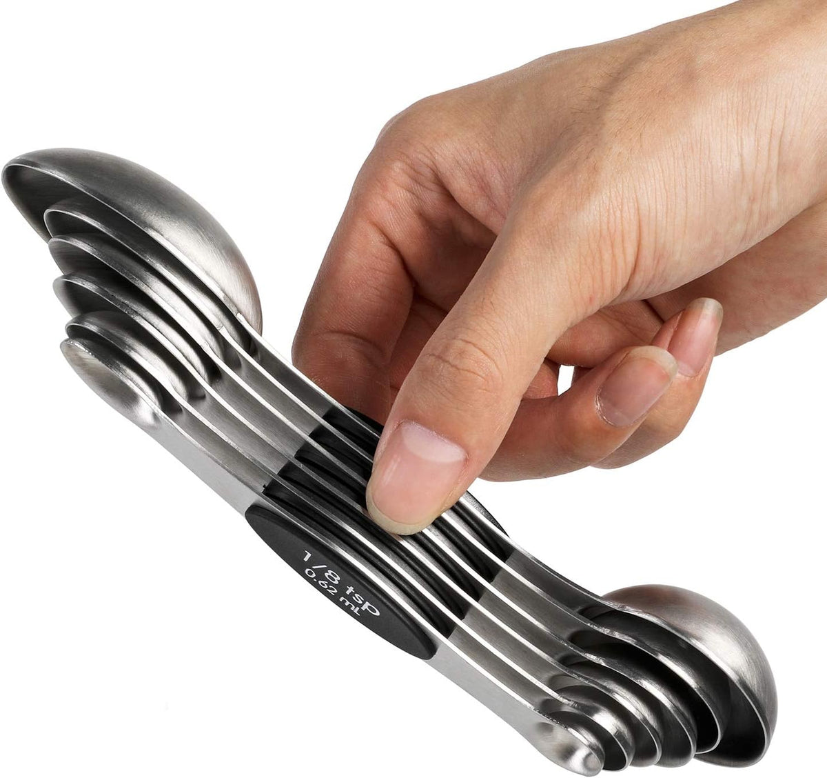 Magnetic Measuring Spoons Set of 6 Dual Sided Stackable Measuring Spoons