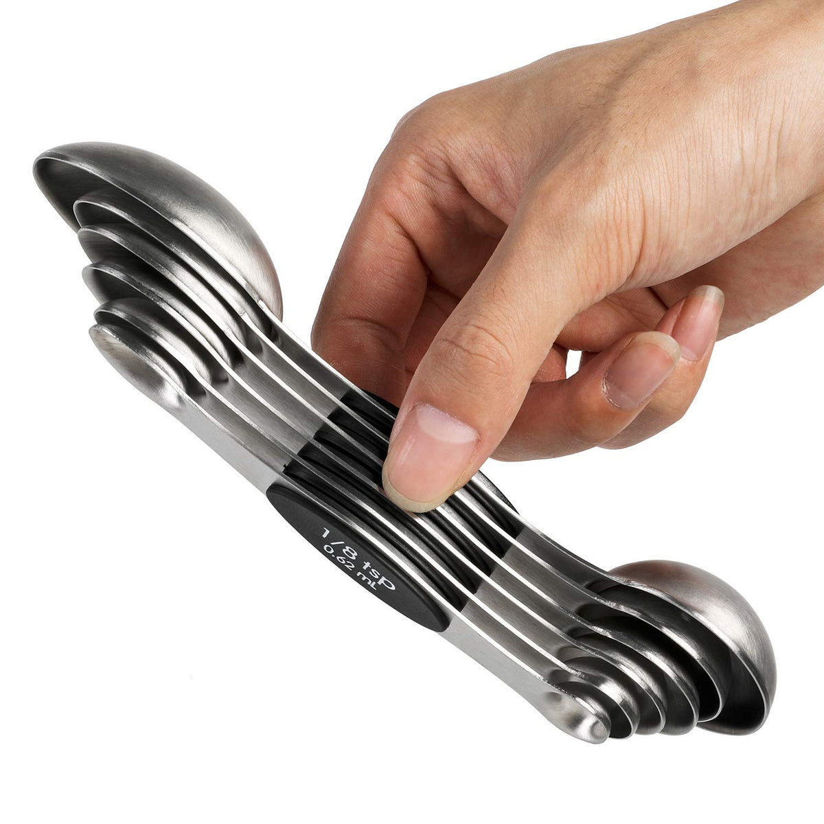 Magnetic Measuring Spoons Set of 6 Dual Sided Stackable Measuring Spoons