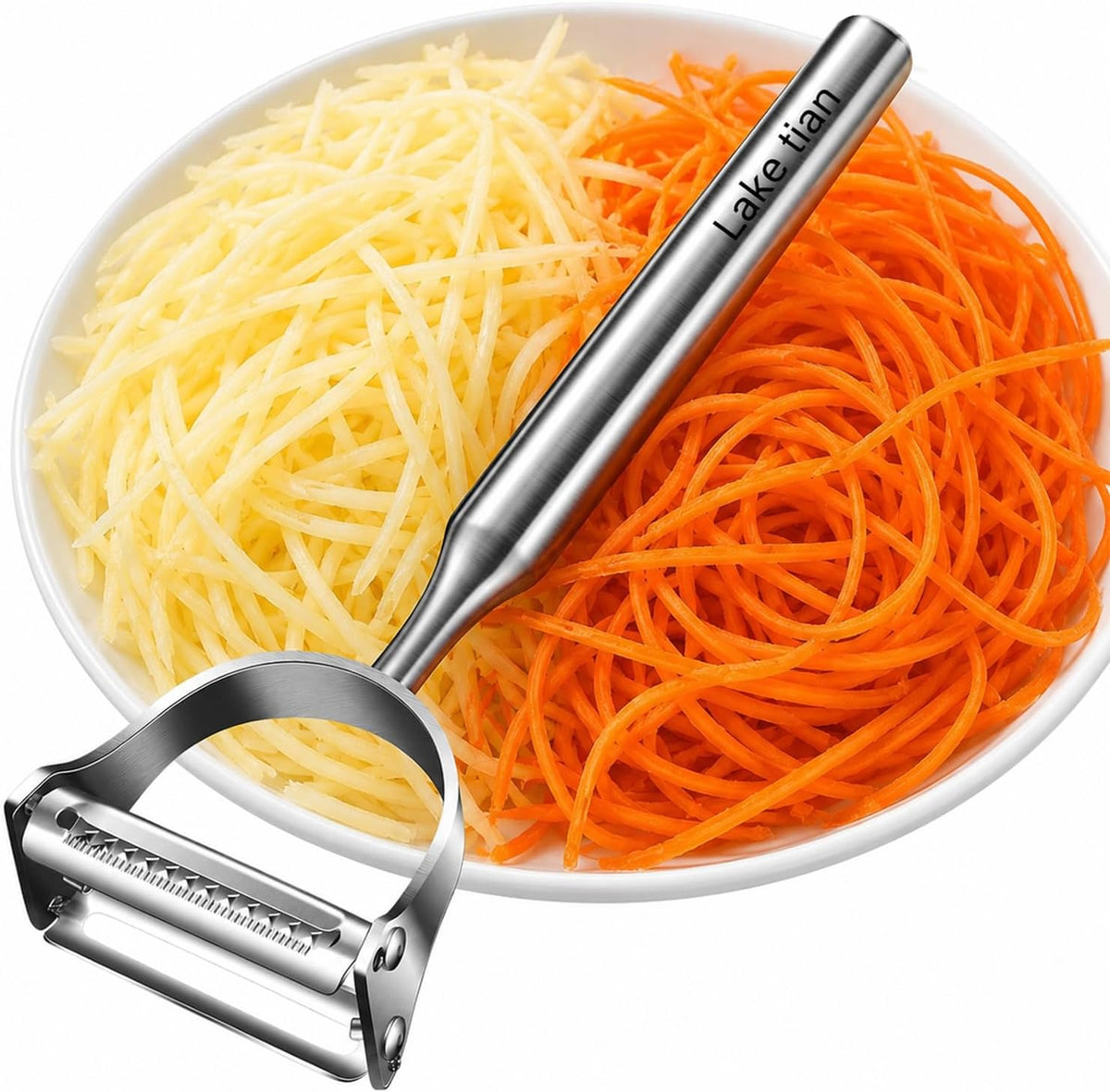 Julienne Peeler, 2-in-1 Stainless Steel Vegetable Peeler & Shredder
