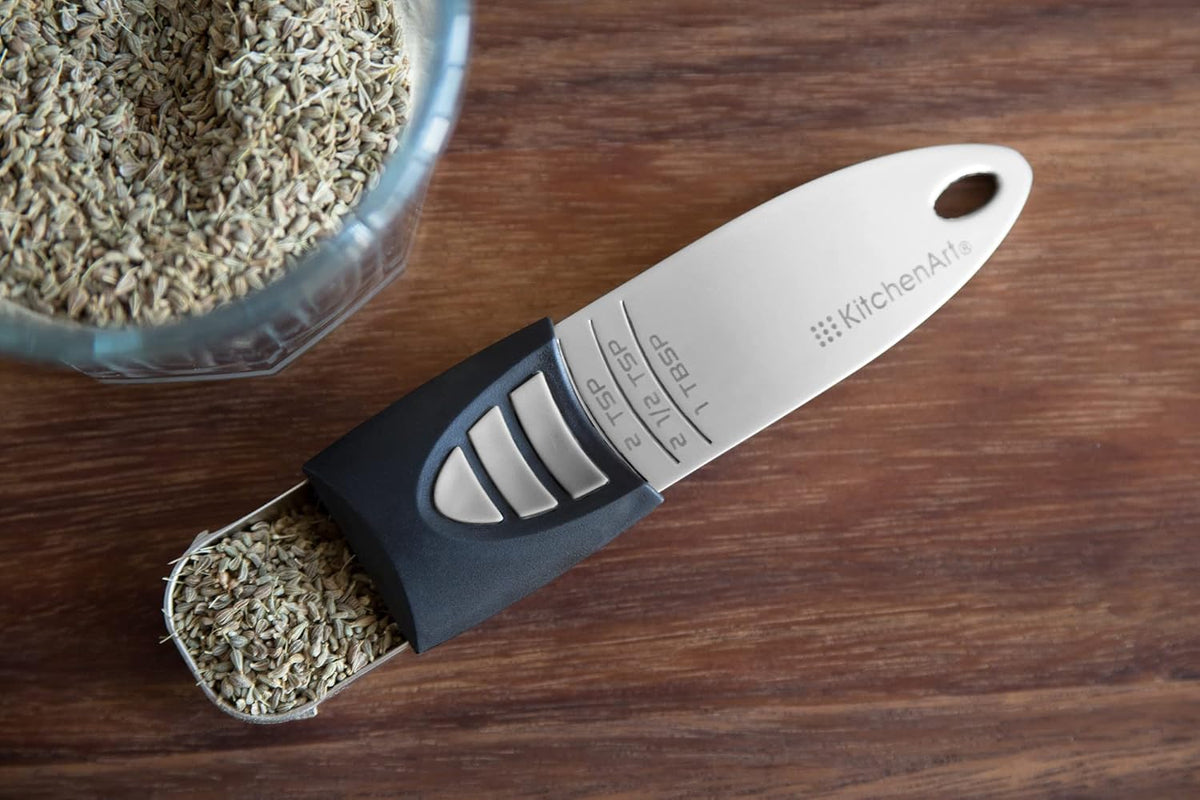 KitchenArt Stainless Steel Pro Sliding Adjust-A-Tablespoon and Teaspoon Set