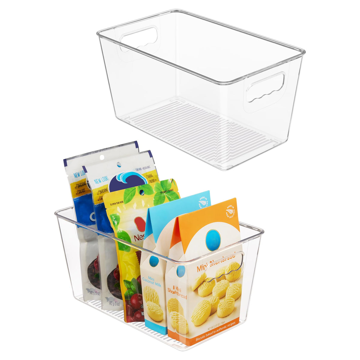 Vtopmart 6 Pack Clear Storage Bins, Pantry Storage Bins with Handle, XL