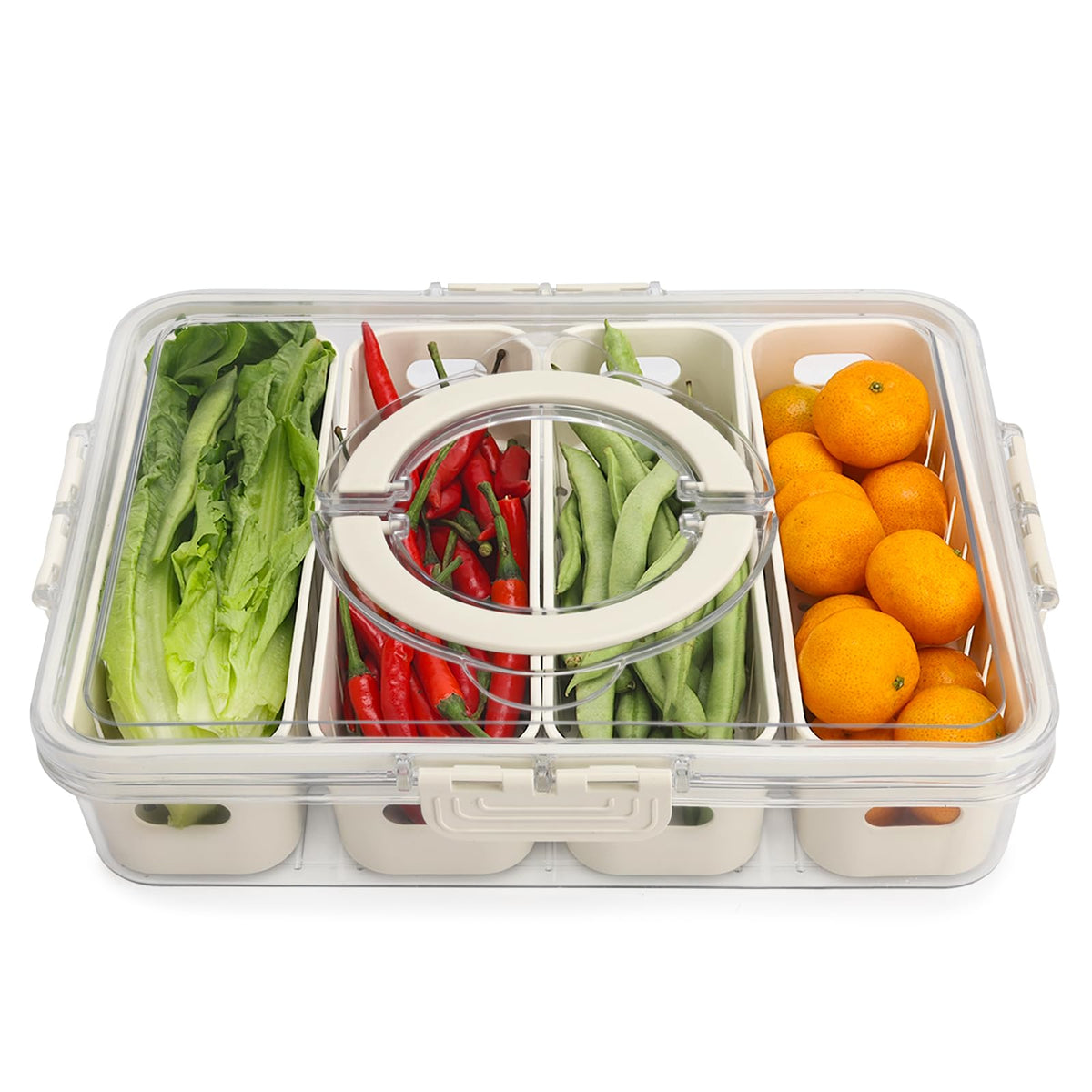 2 Pcs Salad Bar Containers for Fridge with Lid, Fruit Storage Veggie Tray