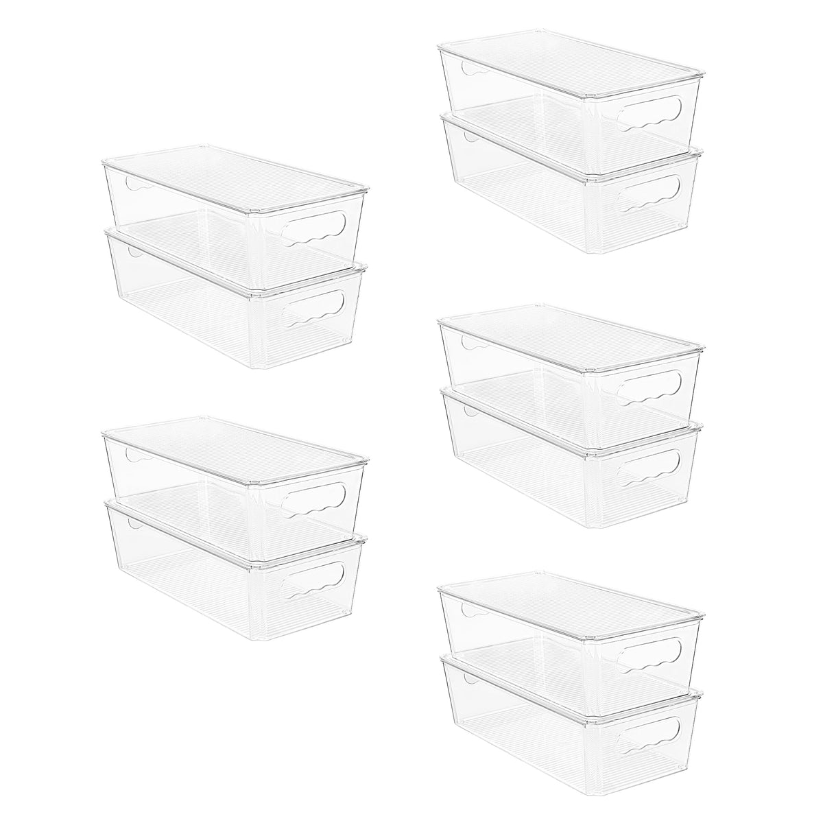 Vtopmart 2pcs Clear Stackable Storage Bins with Lids