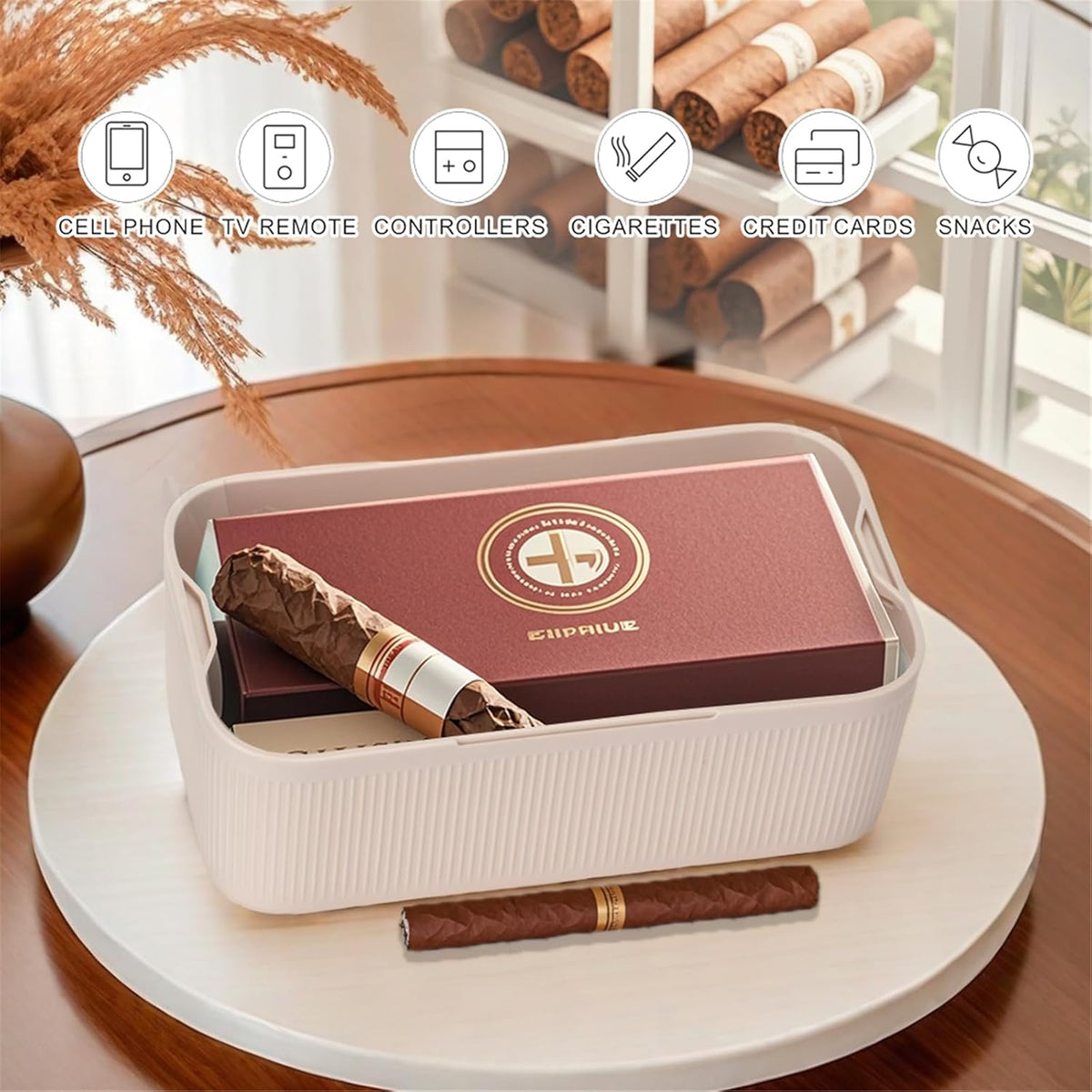Lockable Storage Box,Medicine Lock Box with Code Lockable Storage Box Fridge Lock Boxes for Medicines, Food,Snacks,Locking Cell Phone Smart Device Jail,Combination Locked Box for Office,Home (Cream)