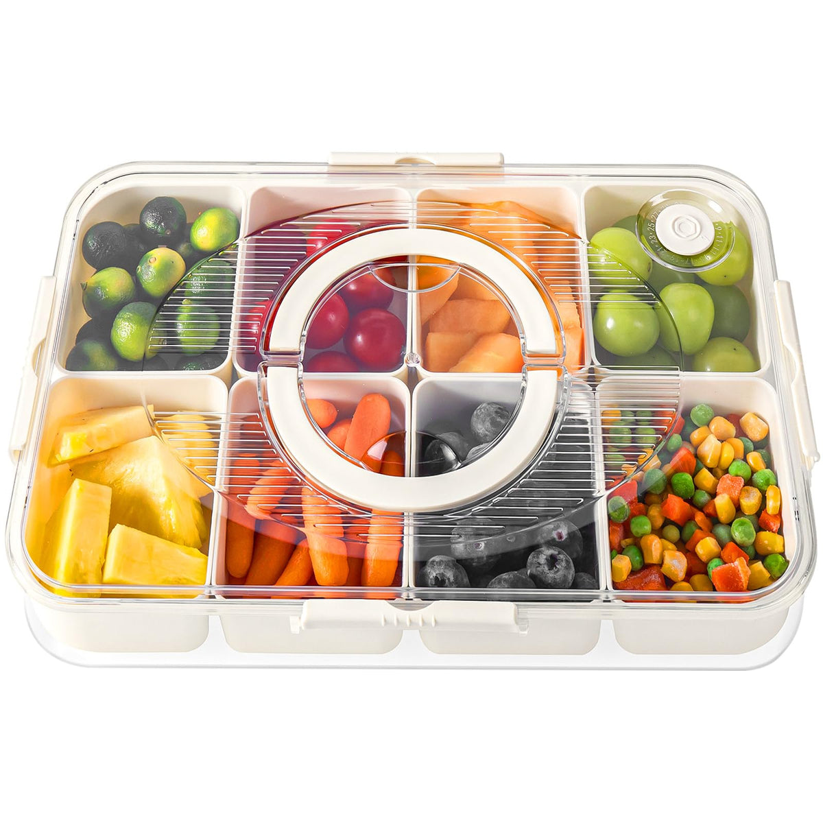 LUXEAR Snackle Box Container Dishwasher Safe Divided Serving Tray with Lid