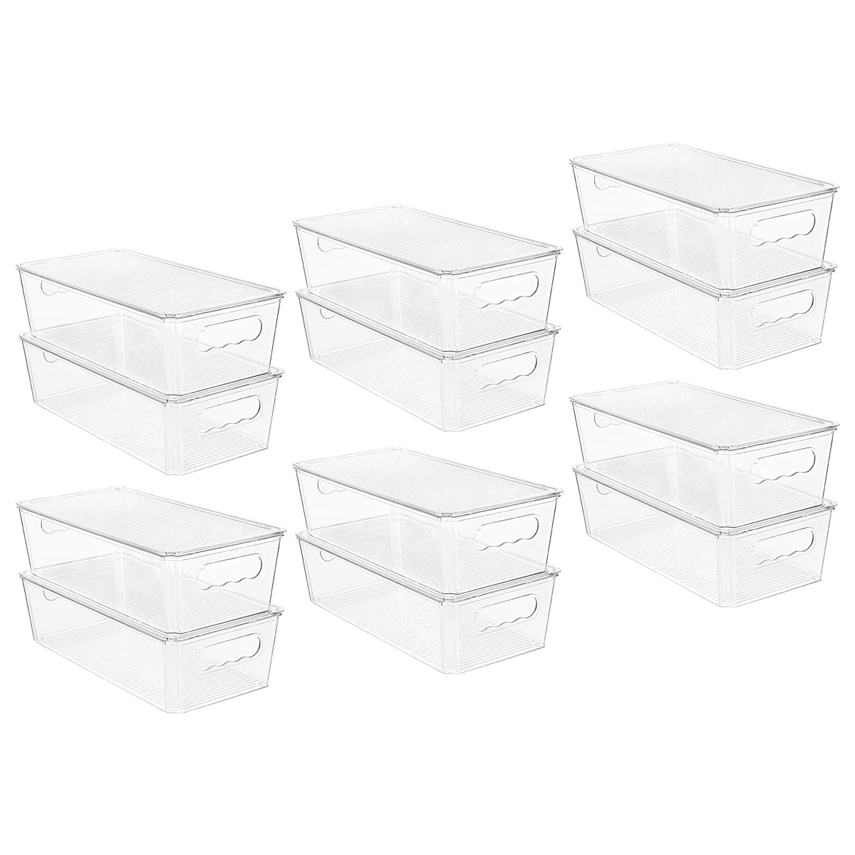 Vtopmart 2pcs Clear Stackable Storage Bins with Lids