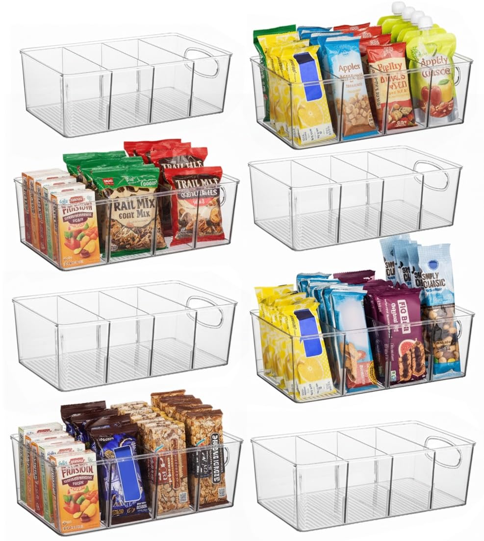 ClearSpace Pantry Storage Bins with Removable Dividers, XL, 2 Pack