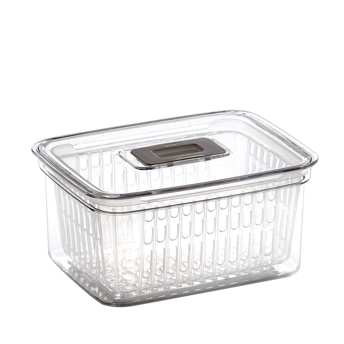 BINO | Produce Saver - 15.2 Cup/3.6L | Fridge Storage Containers for Fruits and Vegetables | Vegetable Storage with Adjustable Air Vent, Removable Basket | BPA-Free Fridge Organizers and Storage