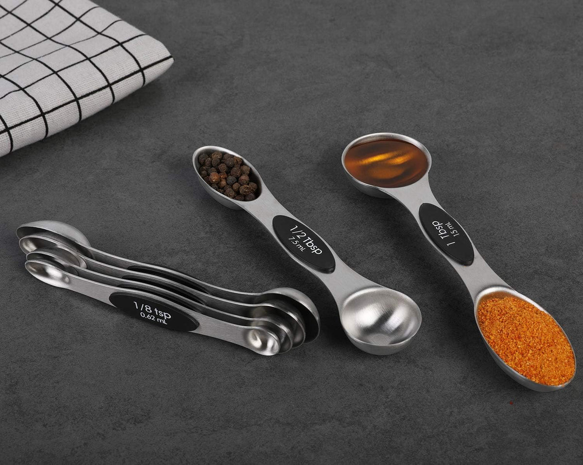 Magnetic Measuring Spoons Set of 6 Dual Sided Stackable Measuring Spoons