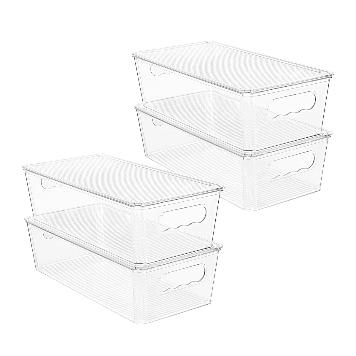 Vtopmart 2pcs Clear Stackable Storage Bins with Lids