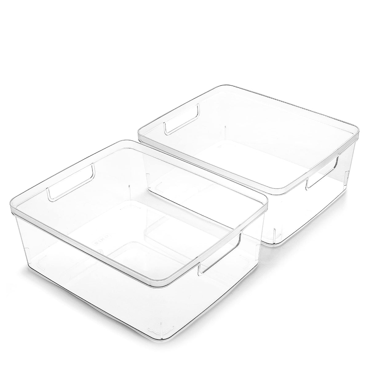 BINO | Plastic Storage Bins, X-Small - 5 Pack | THE LUCID COLLECTION | Multi-Use Built-In Handles BPA-Free Clear Storage Containers | Fridge Organizer | Pantry & Home Organization