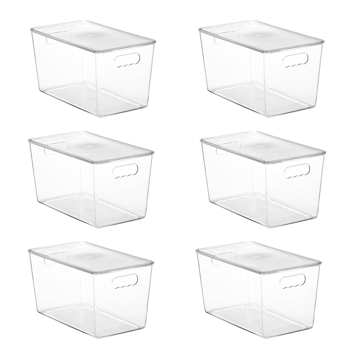 Vtopmart 4 Pack Clear Stackable Storage Bins with Lids and Handles, Large