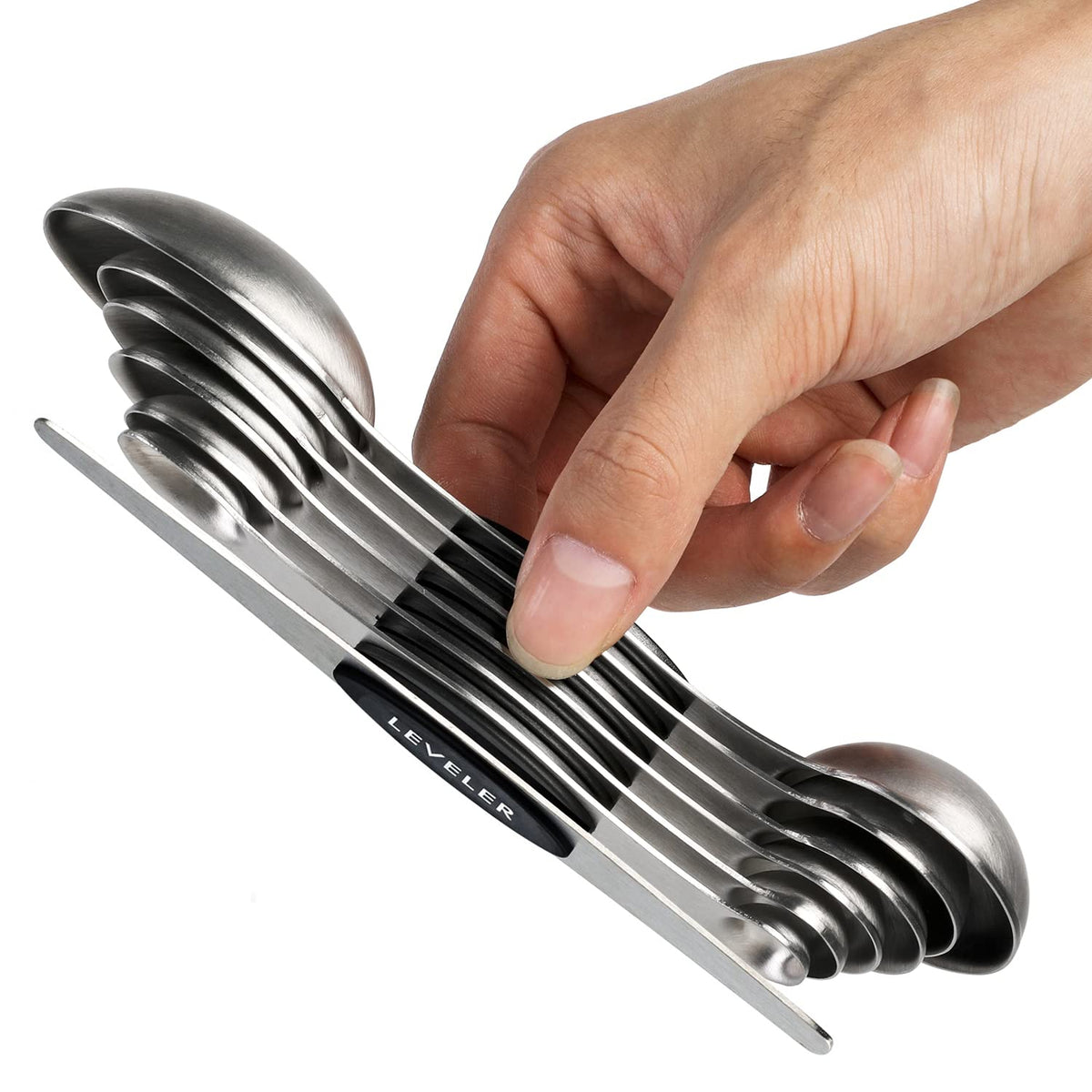 Magnetic Measuring Spoons Set of 6 Dual Sided Stackable Measuring Spoons