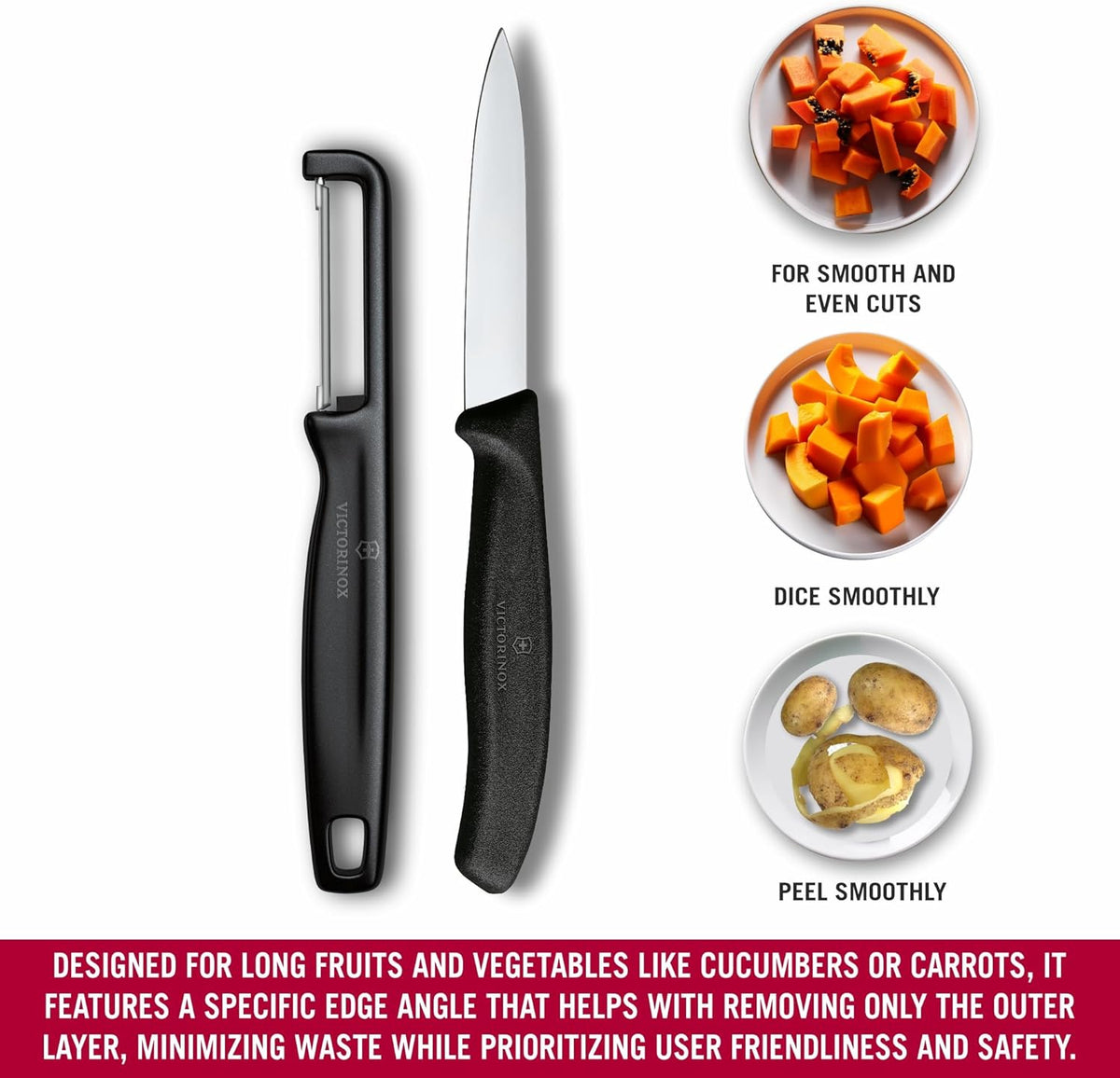 Victorinox Swiss Classic 2 PC Paring Knife and I-Peeler Set, Black