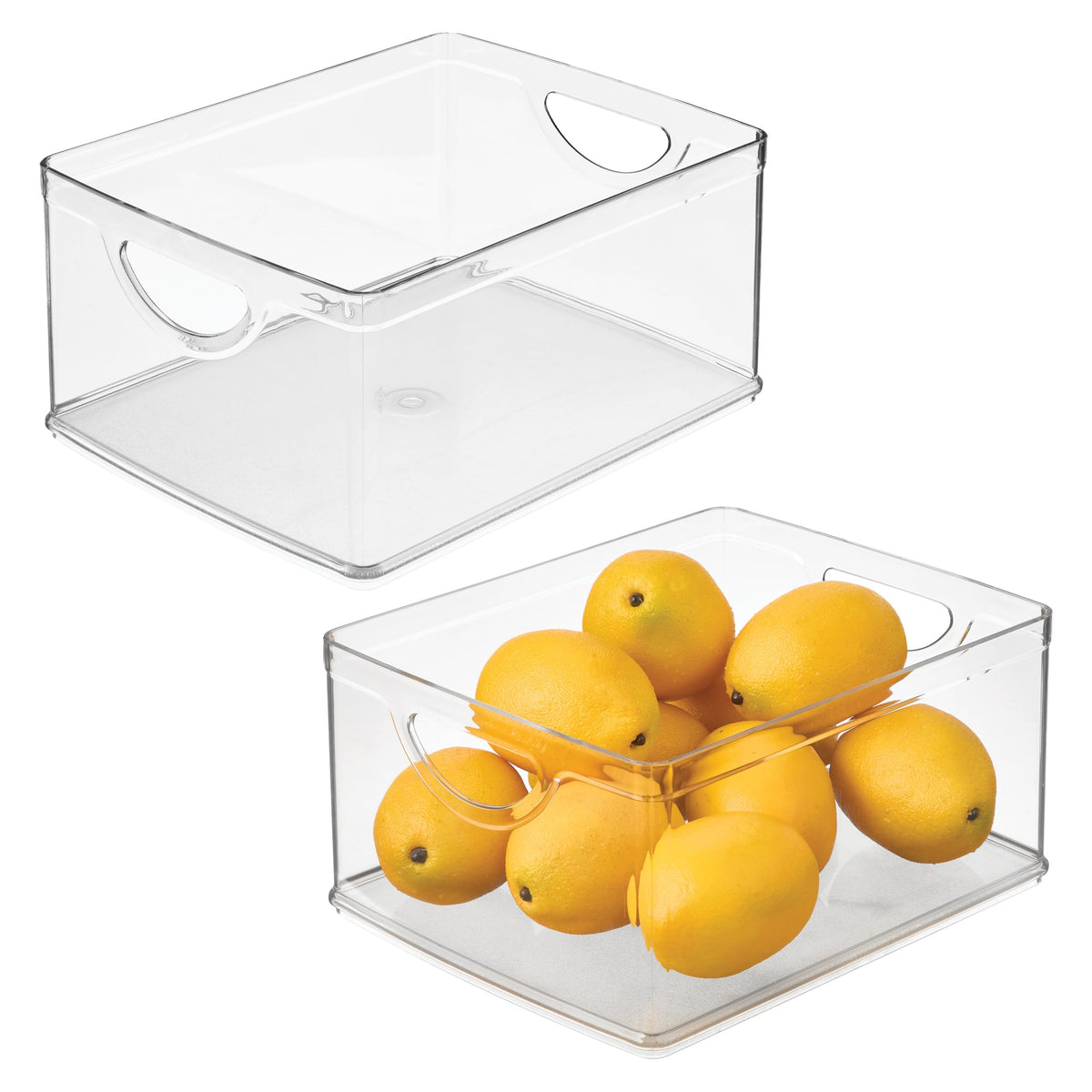 iDesign Plastic Stackable Kitchen Cabinet Storage Bin, Clear