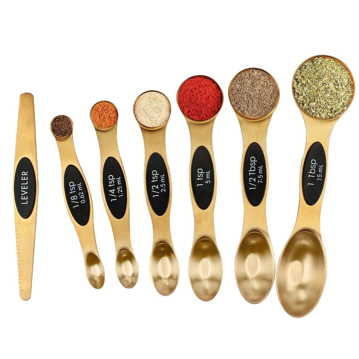 Magnetic Measuring Spoons Set Stainless Steel with Leveler, 9pcs Multicolors Measuring Cups Set for Baking, Measuring Cups and Spoon Set Kitchen Gadgets Apartment Essentials Fits in Spice Jars