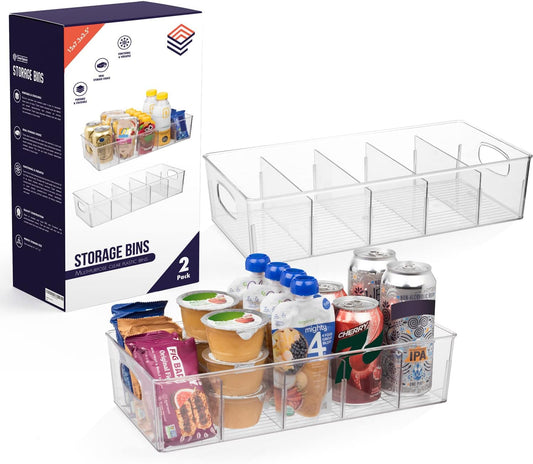 ClearSpace Pantry Storage Bins with Removable Dividers, XL, 2 Pack