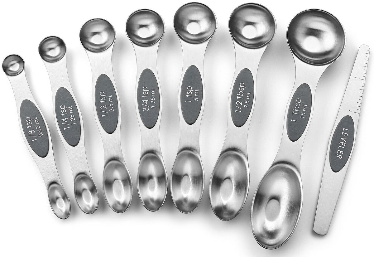 Spring Chef Stainless Steel Magnetic Measuring Spoons Set of 8, Pastel