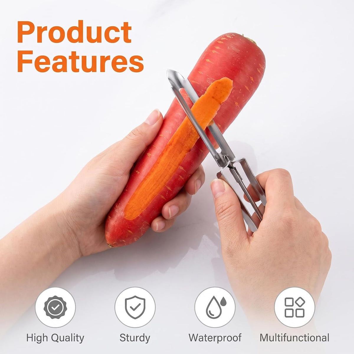 Andibro 3 Pcs Stainless Steel Vegetable Peeler, Potato Peeler with Sharp
