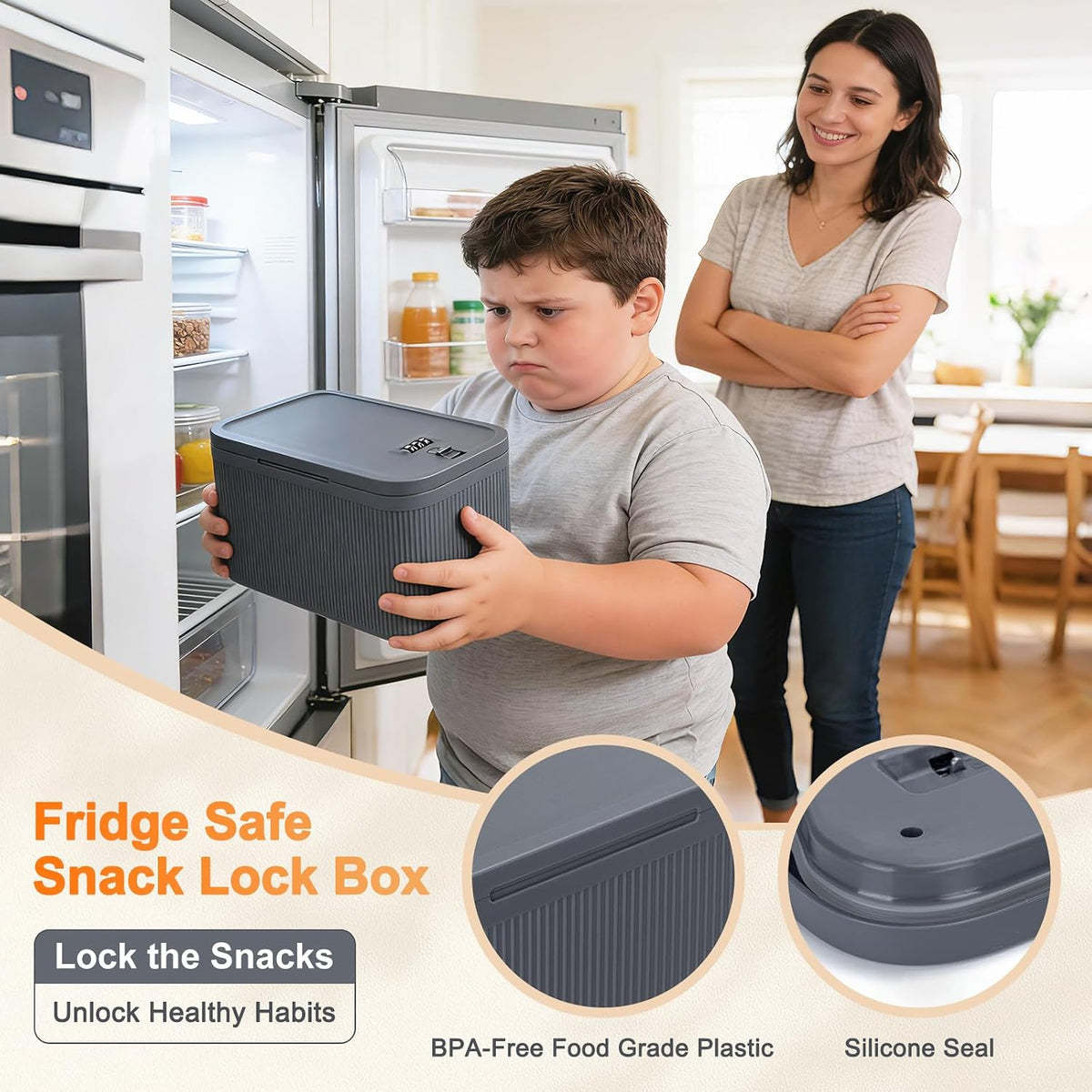 Upgraded Taller Lock Box for Medication, Phone Jail & Snacks – Large Lockable Storage Box with 3-Digit Combination Lock, Food-Safe BPA-Free Plastic– Medicine Lock Box for Home, Fridge, Travel