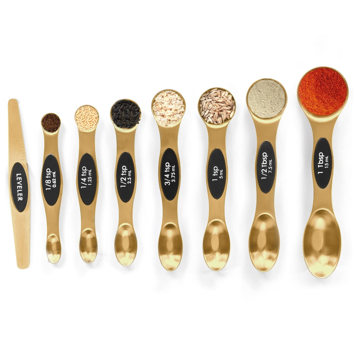 Magnetic Measuring Spoons Set Stainless Steel with Leveler, 9pcs Multicolors Measuring Cups Set for Baking, Measuring Cups and Spoon Set Kitchen Gadgets Apartment Essentials Fits in Spice Jars