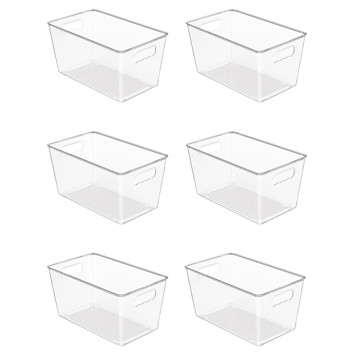 Vtopmart 6 Pack Clear Storage Bins, Pantry Storage Bins with Handle, XL