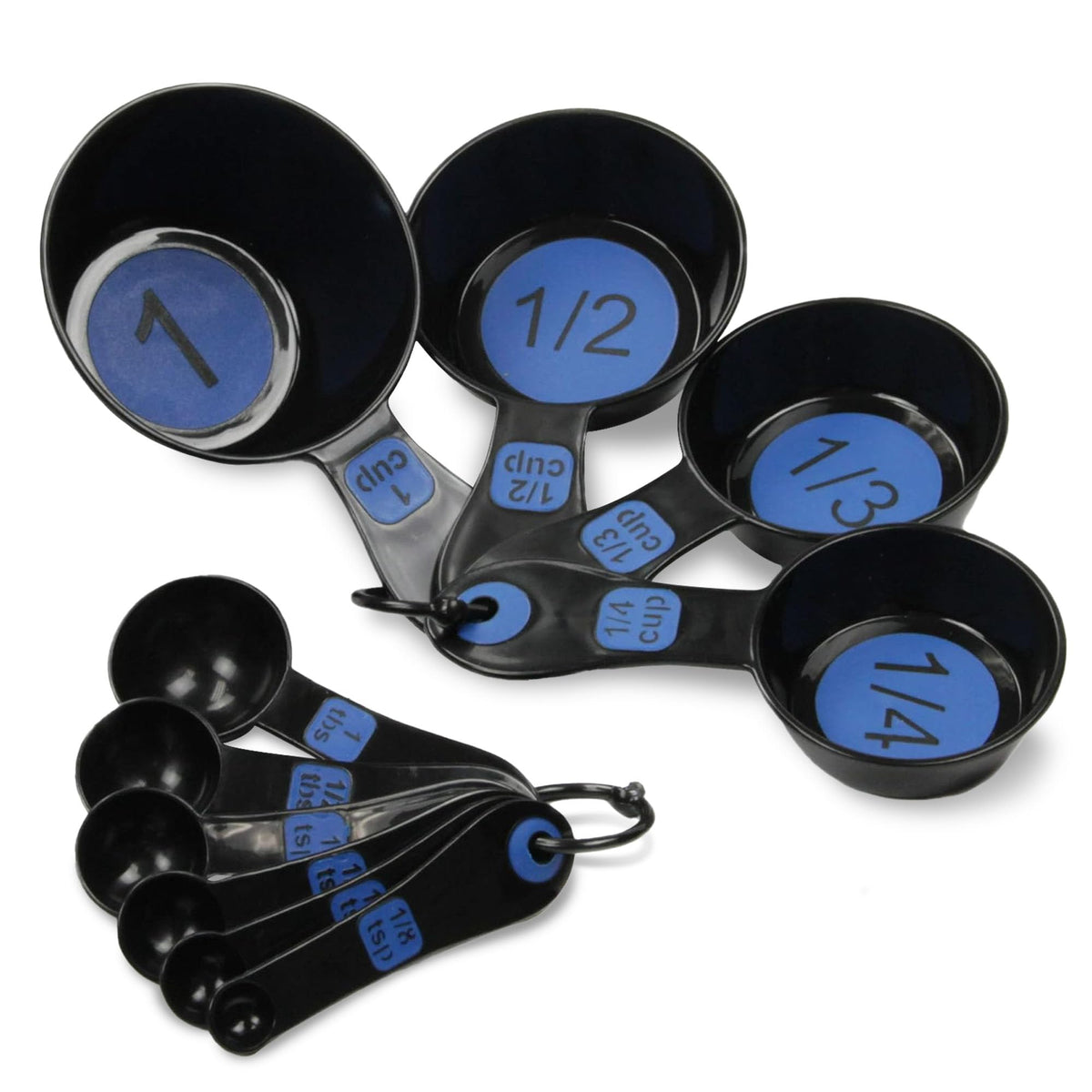 Chef Craft Easy to Read Plastic Measuring Cup Set, 10 Piece, white
