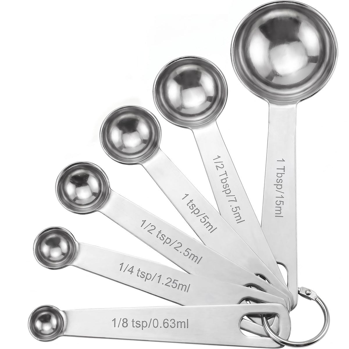 8PCS Measuring Spoons, Premium Heavy Duty Stainless Steel Measuring Spoons Cups Set, Small Tablespoon with Metric and US Measurements, Set of 8 for Measuring Dry and Liquid Ingredients