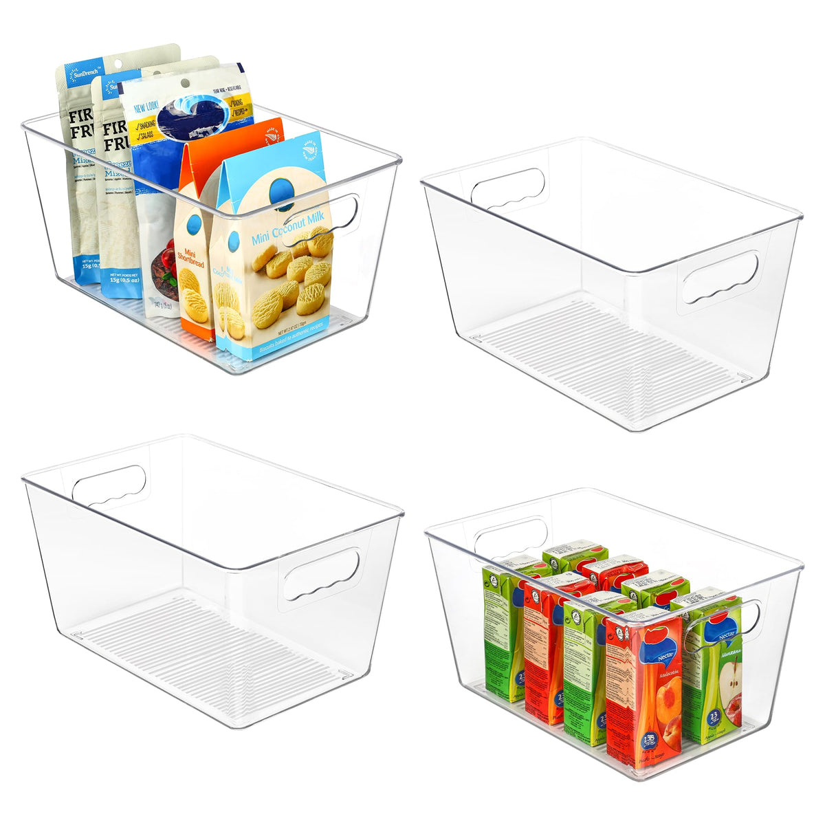 Vtopmart 6 Pack Clear Storage Bins, Pantry Storage Bins with Handle, XL